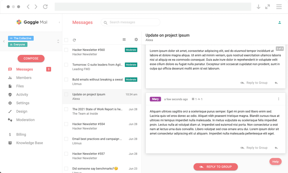 Gaggle Mail Message Archive