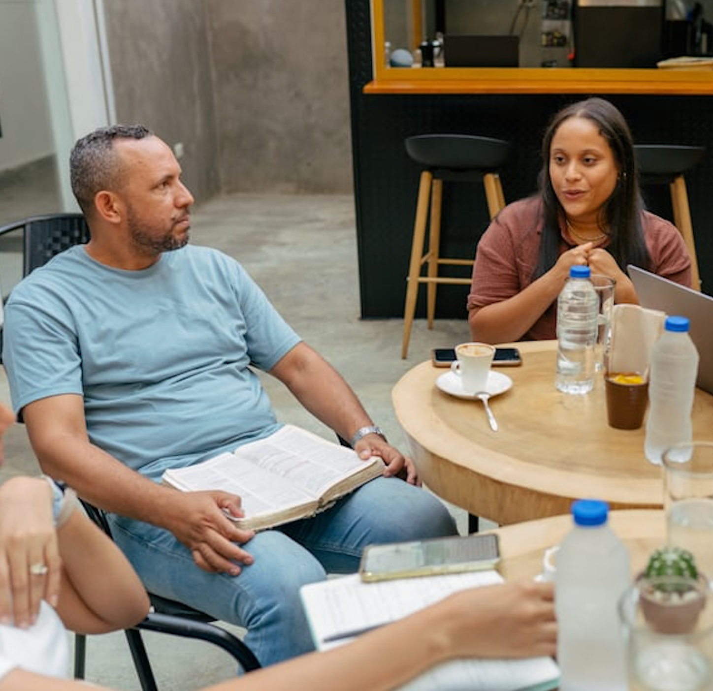 Small group inside a room